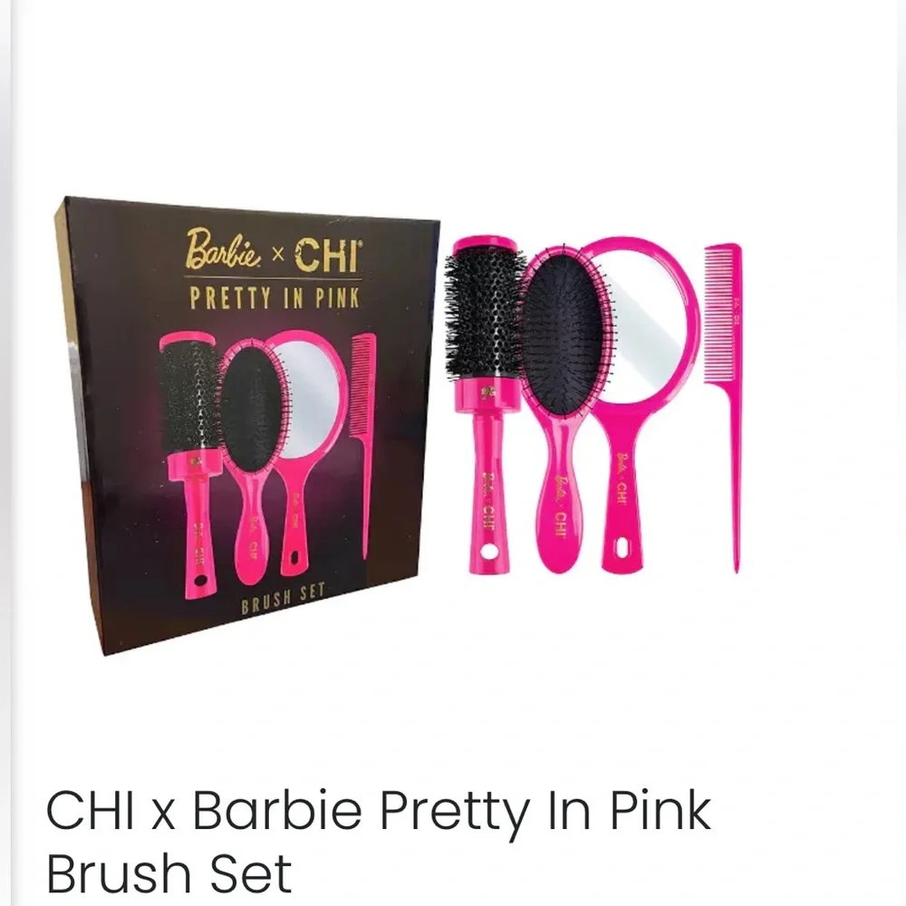 CHI x Barbie Pretty In Pink Brush & Mirror Set